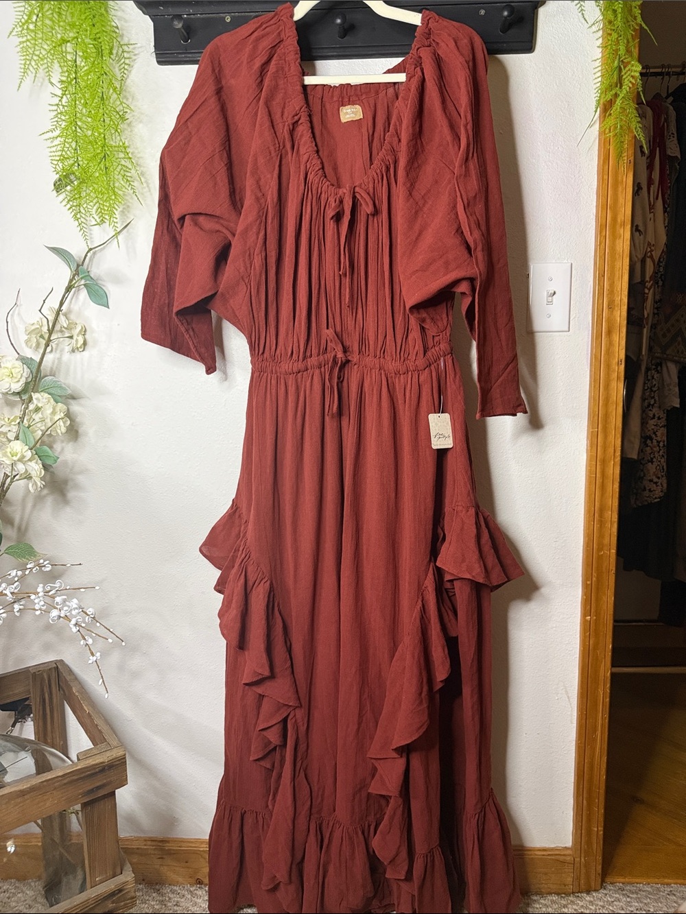 Free People Free est Shore Chic Maxi in Burnt Sienna Sold Out Small